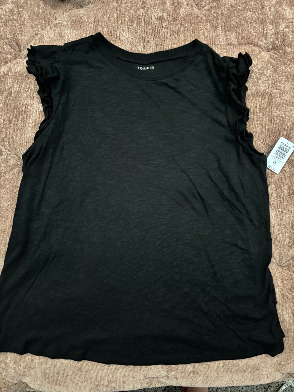 Torrid black flutter sleeve top 00x large 10